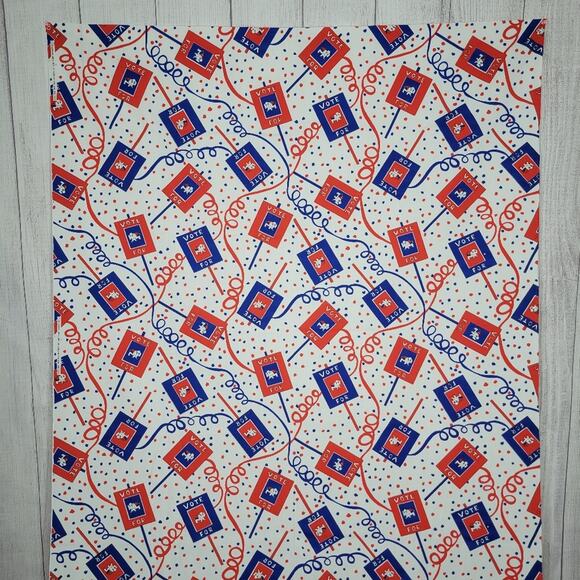 Vintage 1972 Klopman Mills Republican Elephant Political VOTE Fabric, 44.5x114 - Picture 1 of 6